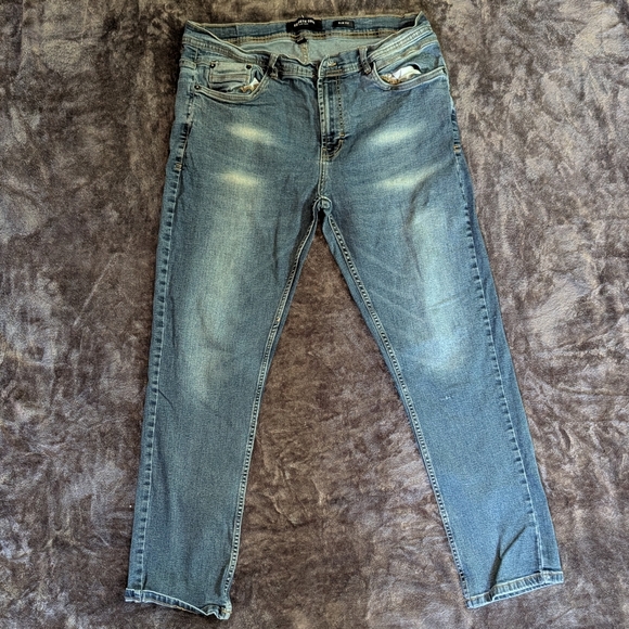 Kenneth Cole Men's Slim Fit Blue Jeans - Picture 1 of 7